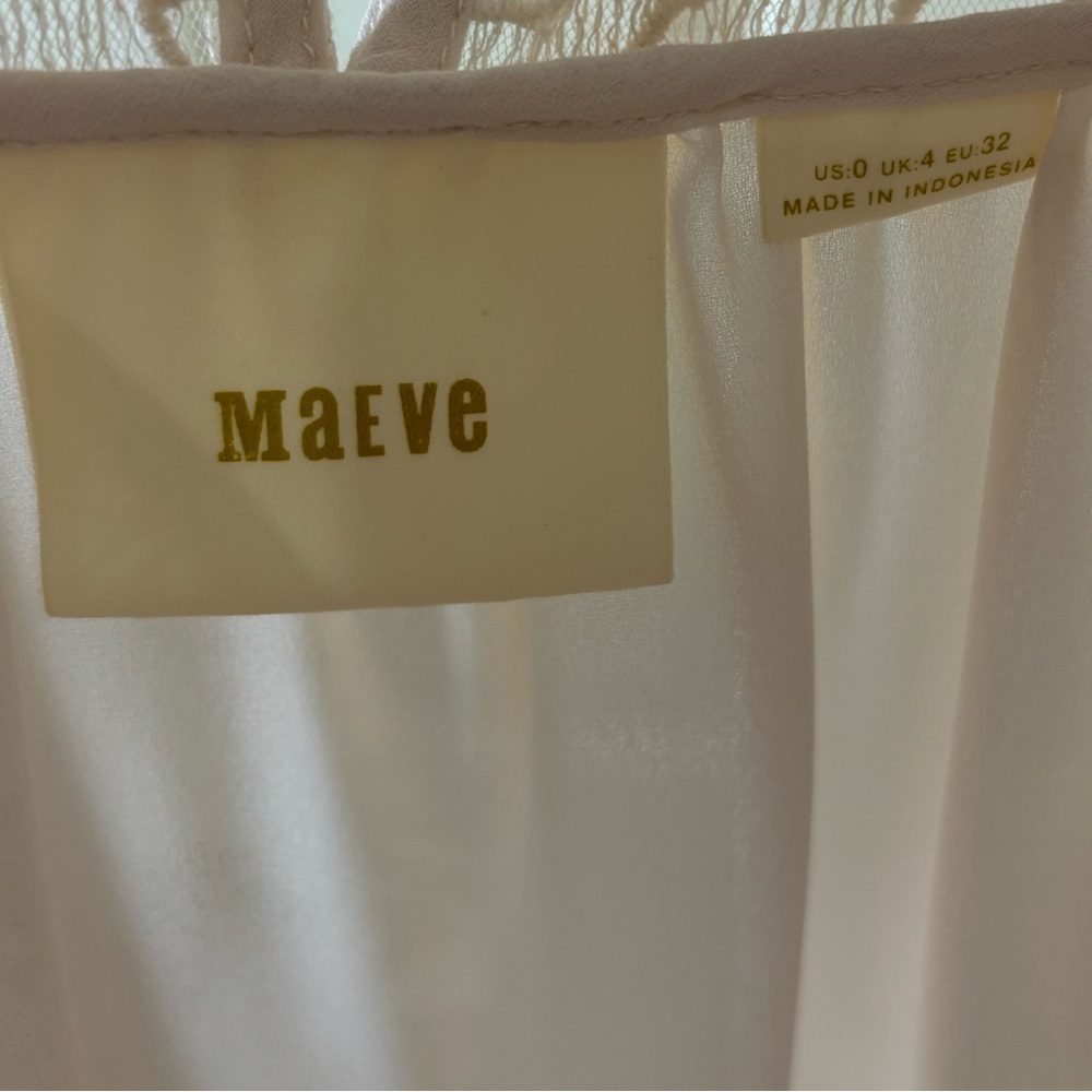Maeve by Anthropologie Flutter Sleeve Cream Blouse - Picture 5 of 5